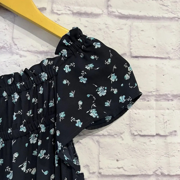 CeCe Women’s Blue Square Neck Scattered Floral Jumpsuit Size 4 - Picture 7 of 13